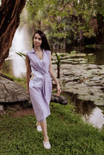 Load image into Gallery viewer, Straight cut pleated drape dress