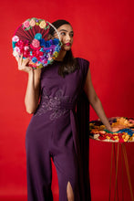 Load image into Gallery viewer, Jumpsuit with belted drapes and slit