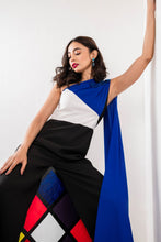 Load image into Gallery viewer, Color block jumpsuit with trailing drape