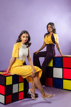 Load image into Gallery viewer, Color blocked asymmetric dress