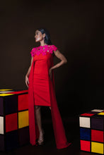 Load image into Gallery viewer, Short long dress with capelet