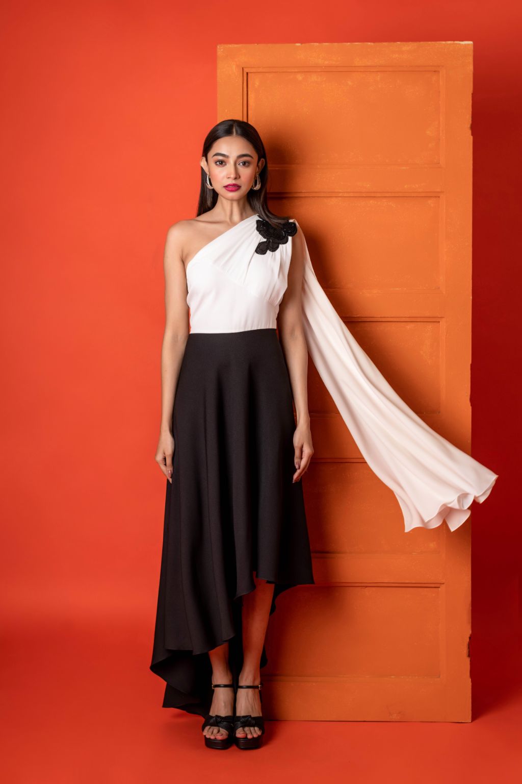 One shoulder dress with drape  Pranati Kejriwall
