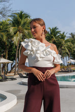 Load image into Gallery viewer, Cold shoulder jumpsuit with 3D flowers