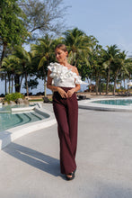 Load image into Gallery viewer, Cold shoulder jumpsuit with 3D flowers