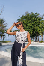 Load image into Gallery viewer, Geometric printed drape jumpsuit