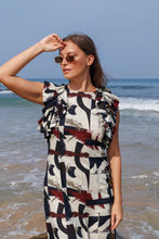 Load image into Gallery viewer, Brushstroke print straight dress
