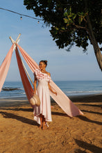 Load image into Gallery viewer, High low dress with 3D flowers