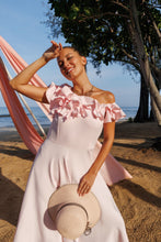 Load image into Gallery viewer, High low dress with 3D flowers