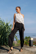 Load image into Gallery viewer, Geometric printed cold shoulder drape top