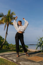 Load image into Gallery viewer, Geometric printed kaftan style drawstring top