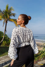 Load image into Gallery viewer, Geometric printed kaftan style drawstring top