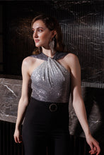 Load image into Gallery viewer, Ombre sequin yoke jumpsuit