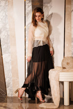 Load image into Gallery viewer, Glitter overlap shirt with sheer skirt