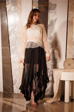 Load image into Gallery viewer, Glitter overlap shirt with sheer skirt
