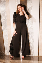 Load image into Gallery viewer, Crystal studded flared jumpsuit