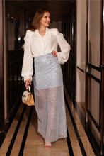 Load image into Gallery viewer, Shirt with sequin mesh skirt