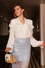 Load image into Gallery viewer, Shirt with sequin mesh skirt