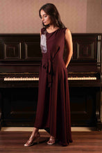 Load image into Gallery viewer, Tie up high low dress with embroidery