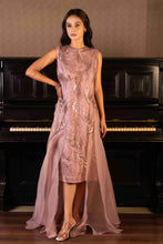 Load image into Gallery viewer, Embroidered short dress with long drapes