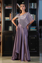 Load image into Gallery viewer, Pleated metallic foil drape dress