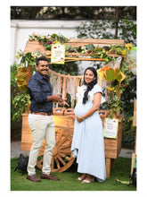 Load image into Gallery viewer, Two tone ruffle dress with floral embroidery