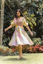 Load image into Gallery viewer, Multicolor ombre panelled midi skirt - Pranati Kejriwall