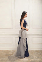 Load image into Gallery viewer, Navy & Grey A line Gown