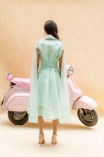 Load image into Gallery viewer, Wrap dress with cape sleeves