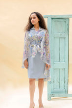 Load image into Gallery viewer, Dress with printed wrap cape