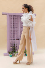 Load image into Gallery viewer, Cold shoulder ruffle top with drape