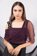 Load image into Gallery viewer, Drape asymmetric jumpsuit with cutwork strap - Pranati Kejriwall