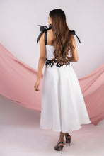Load image into Gallery viewer, Midi dress with cutwork and tie up bow - Pranati Kejriwall