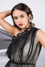Load image into Gallery viewer, One shoulder tulle gown with gathers - Pranati Kejriwall