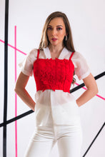 Load image into Gallery viewer, Shirt with embroidered corset