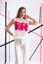 Load image into Gallery viewer, Sheer top with laser cut work