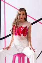 Load image into Gallery viewer, Sheer top with laser cut work