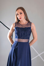 Load image into Gallery viewer, Sheer panel dress with laser cut work