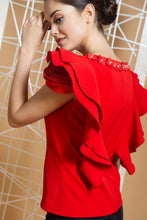 Load image into Gallery viewer, Rosette top with ruffle - Pranati Kejriwall
