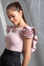 Load image into Gallery viewer, Lauren jumpsuit with rose sleeves - Pranati Kejriwall