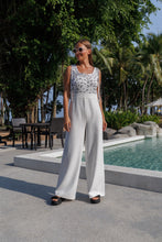 Load image into Gallery viewer, Geometric print jumpsuit with cordwork
