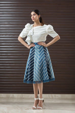 Load image into Gallery viewer, Chevron denim midi skirt - Pranati Kejriwall
