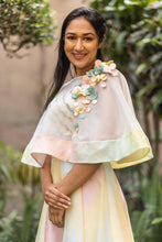Load image into Gallery viewer, Embroidered short cape and printed top - Pranati Kejriwall
