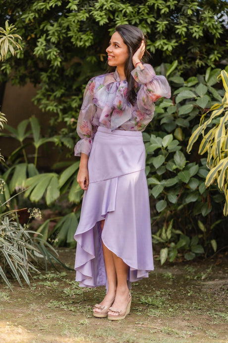 Asymmetrical drape skirt - Pranati Kejriwall