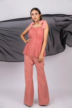 Load image into Gallery viewer, Peplum jumpsuit with tulle gathers - Pranati Kejriwall
