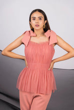 Load image into Gallery viewer, Peplum jumpsuit with tulle gathers - Pranati Kejriwall
