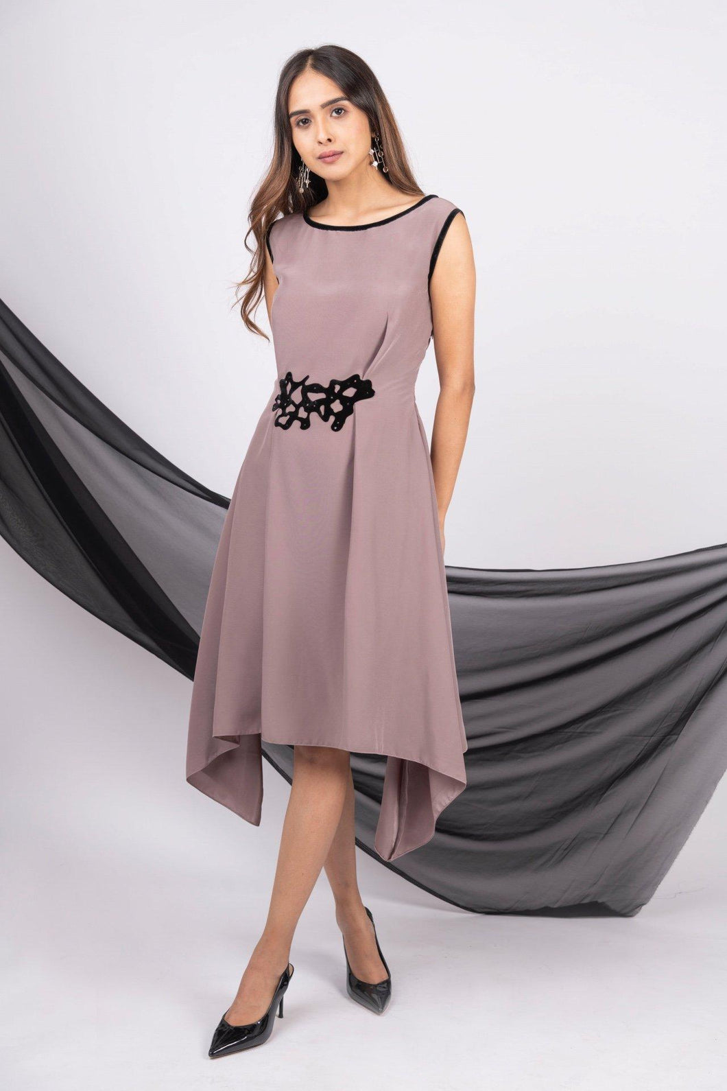 Asymmetric dress with pleats - Pranati Kejriwall