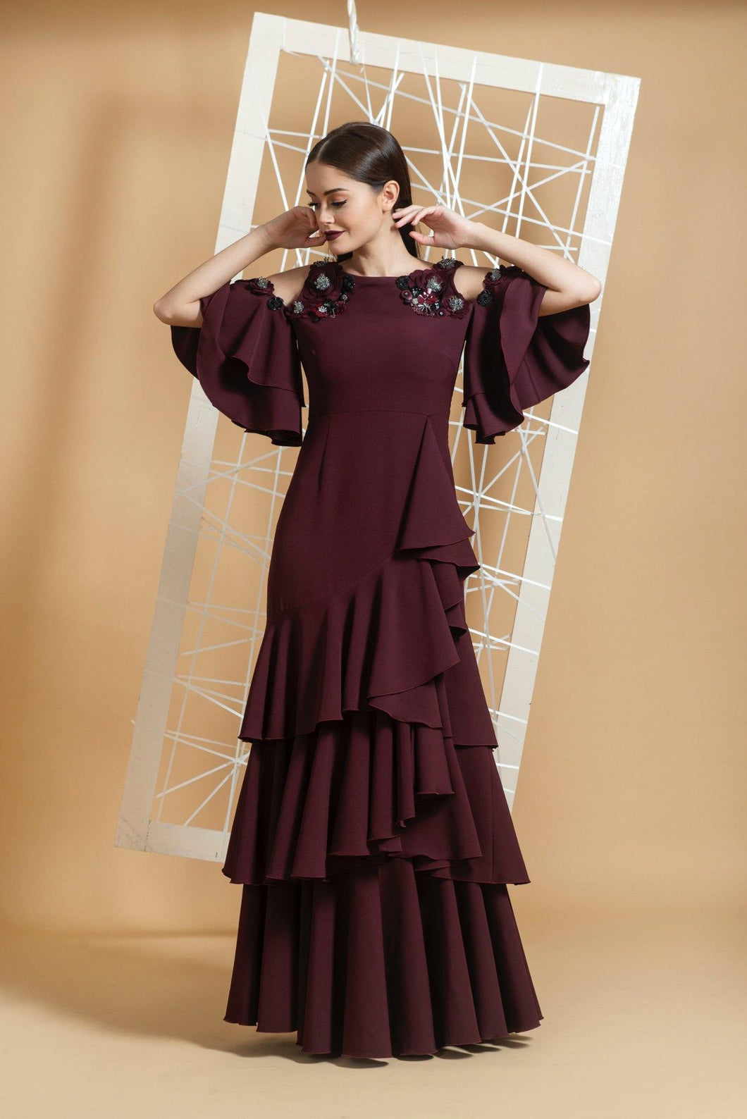 Juliette layered gown with ruffles - Pranati Kejriwall