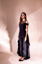 Load image into Gallery viewer, Cold shoulder high low top with pants
